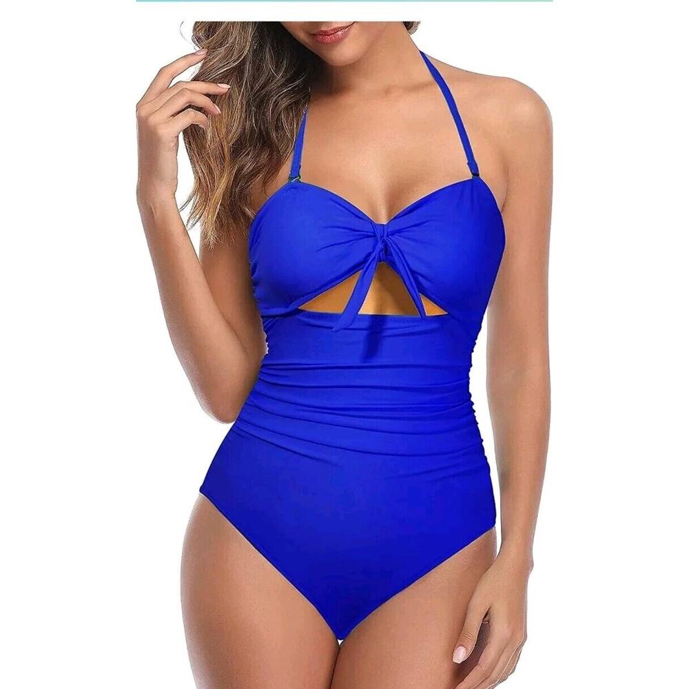 Tempt Me Women Sexy Cutout One Piece Swimsuits Tummy Control High Waisted Halter